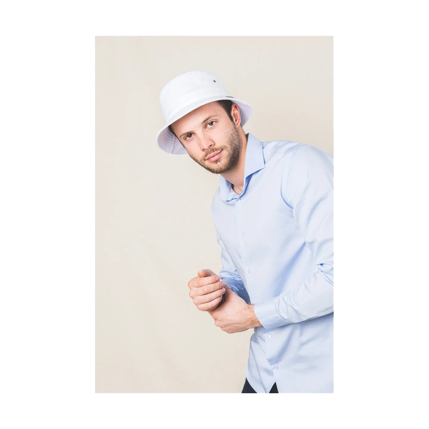 Davos White Cotton Bucket Hat - Crambes Reference: 11999 | Traclet Hat Shop