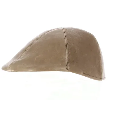 Brown Leather Domed Cap Bagnola - Traclet Reference: 5588 | Traclet Hat Shop