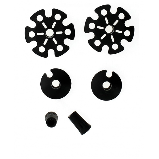 Black trekking pole with red flame