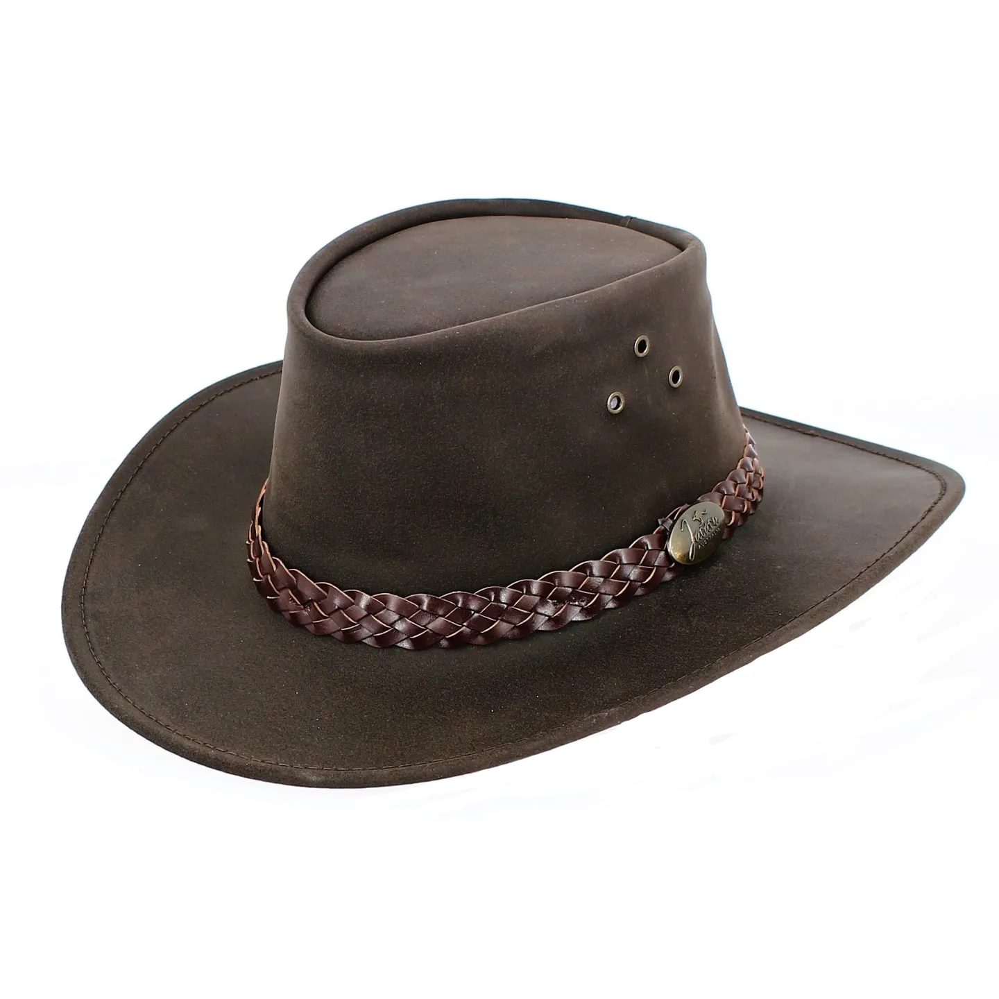 Australian leather hat wallaroo anti uv UPF 50+ - Jacaru Australia Reference: 529 | Traclet Hat Shop