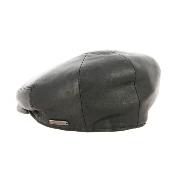 Casquette Plate Bartolini Cuir Noir - Traclet Casquette Plate Bartolini Cuir Noir - Traclet