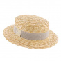 Natural Straw Boater Hat Benson - HERMAN