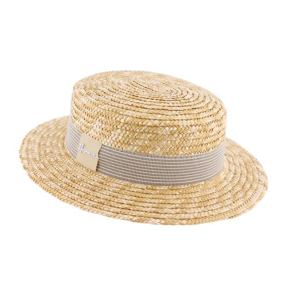 Natural Straw Boater Hat Benson - HERMAN Natural Straw Boater Hat Benson - HERMAN