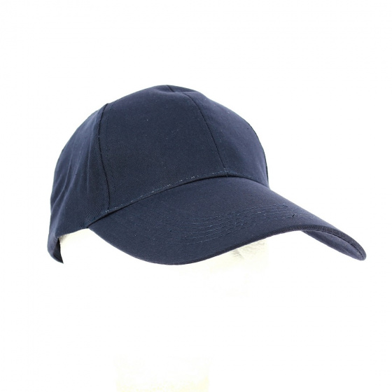 Casquette Baseball Grande Visière Uni Coton Marine - Traclet