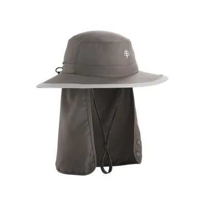 Boating Hat with Neck Cover Grey & Beige - Coolibar Reference: 12649 | Traclet Hat Shop