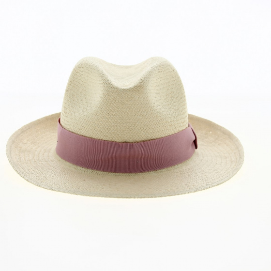 Panama hat with pink ribbon Size 57