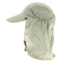 Sport Cap with Neck and Neck Flap Beige - Coolibar