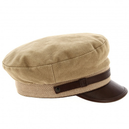 Casquette Marin Station Coton & Cuir Marron - Stetson