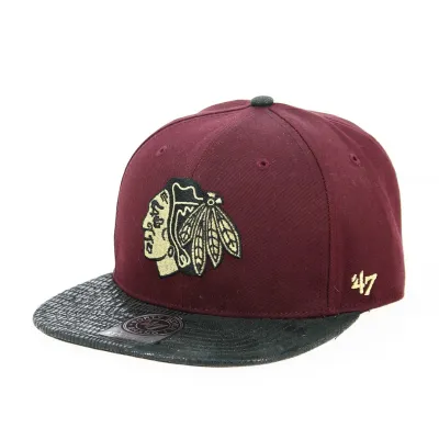 Chicago Blackhawks Burgundy Manta Strapback Cap - 47 Brand Reference: 12737 | Chapellerie Traclet