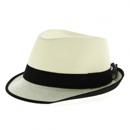 White Paper Straw Trilby Hat Karl - Traclet