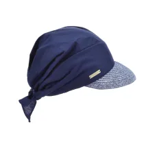 Casquette Livia Paille Marine - Seeberger Reference : 12786 | Chapellerie Traclet