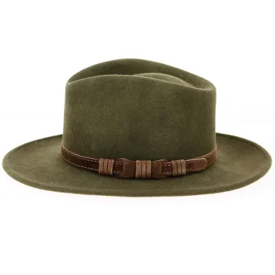 Chapeau Traveller Dundee Feutre Laine Vert - Aussie Apparel Reference : 12804 | Chapellerie Traclet