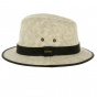 Ava Stripe Beige Fabric Traveler Hat - Stetson