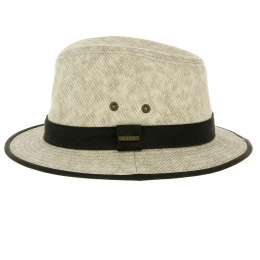 Ava Stripe Beige Fabric Traveler Hat - Stetson
