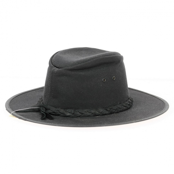 Chapeau Traveller Baker Coton Huilé Noir - Traclet Chapeau Traveller Baker Coton Huilé Noir - Traclet