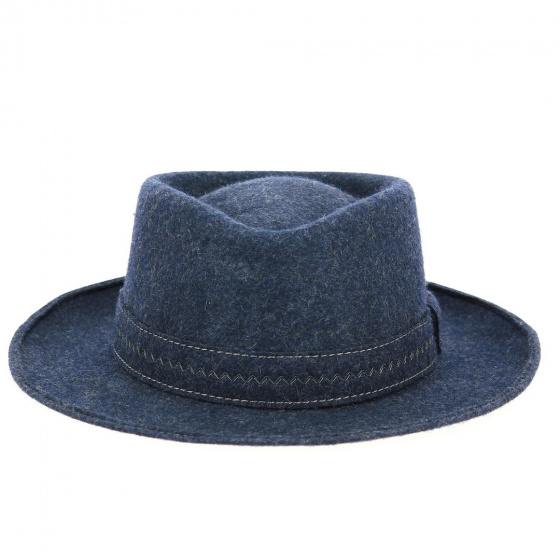 Navy Wool Felt Ulrick Traveller Hat - Traclet