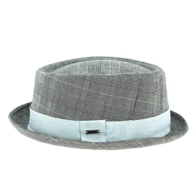 Sheppard Grey Checkered Porkpie Hat - Keyone Reference: 12828 | Traclet Hat Shop