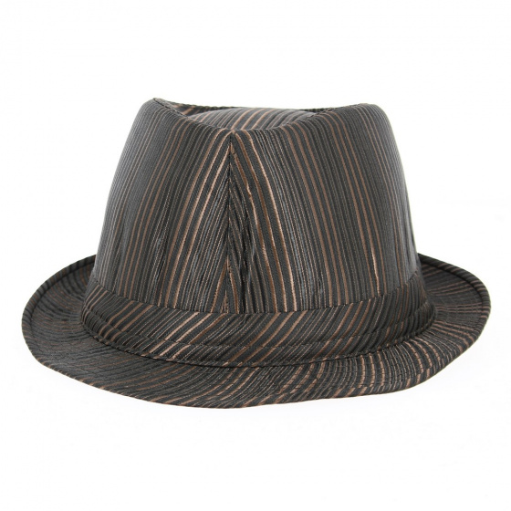 Chapeau Trilby Rayures Satiné Marron  - Traclet
