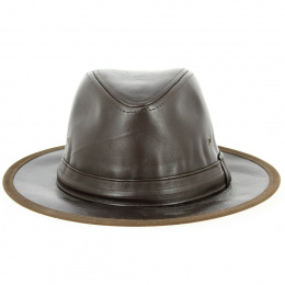Brown Leather Vera Traveller Hat - Traclet