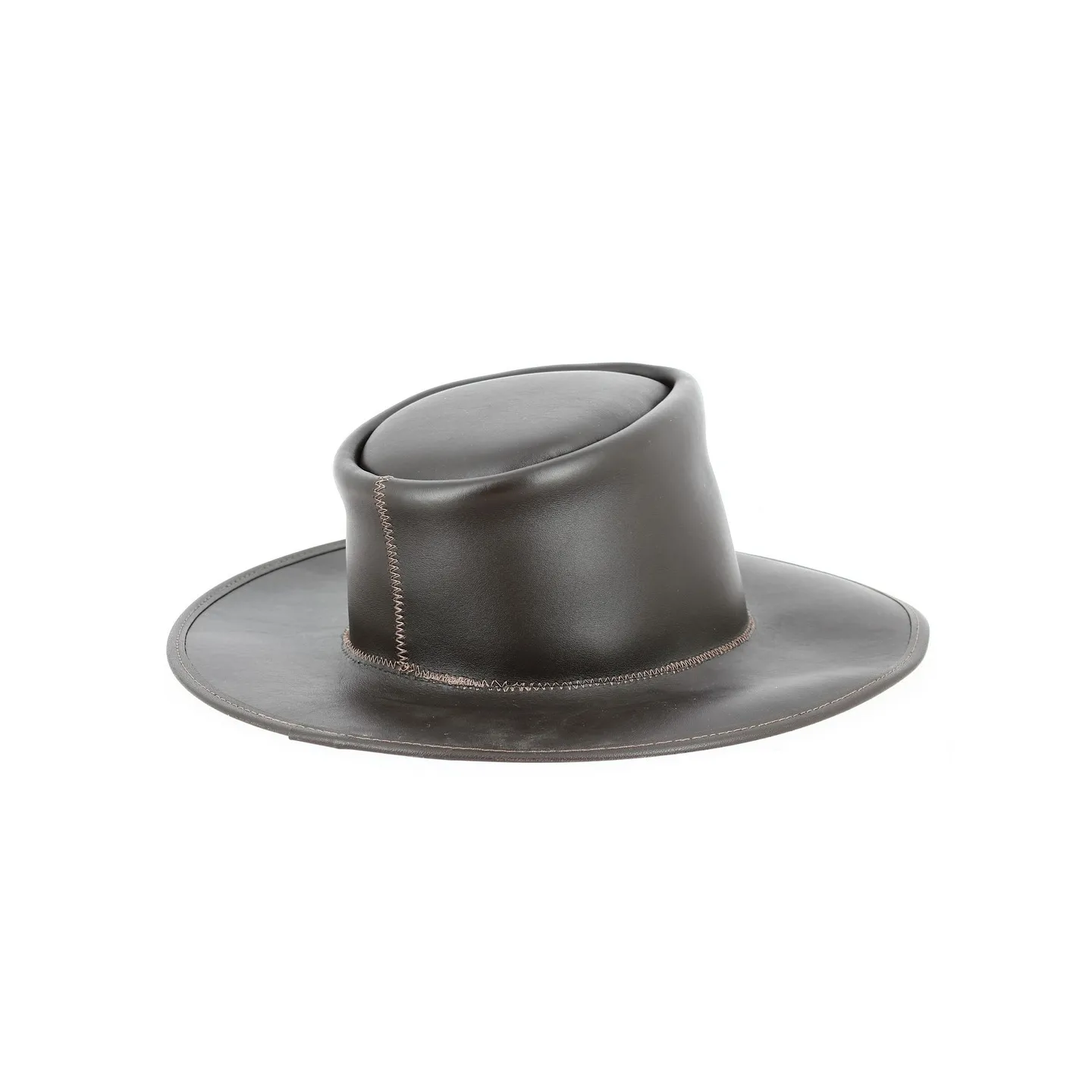 Chapeau Traveller Australian Cuir Marron - Traclet Reference : 12846 | Chapellerie Traclet