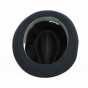 Small Navy Blue Cashmere Homburg Hat - Traclet