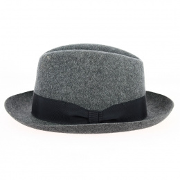 Smire Homburg Hat Grey Wool Felt - Traclet