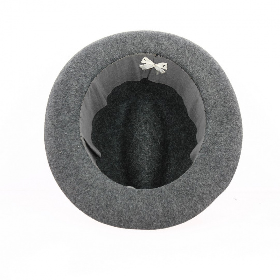 Smire Homburg Hat Grey Wool Felt - Traclet