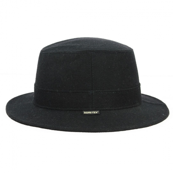 Waterproof Gore-Tex Wool Felt Traveller Hat Black - Wegener