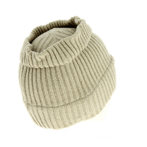 Amonite Cotton Heathered Knit Beanie - Traclet