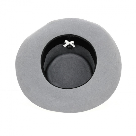 Alsatian Gambler Hat Grey Wool Felt - Traclet