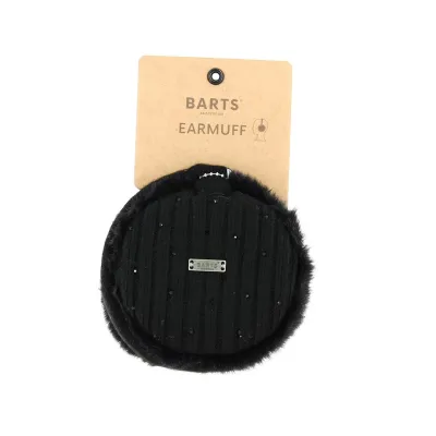 Black Faux Fur Foldable Earmuffs - Barts Reference: 12871 | Chapellerie Traclet