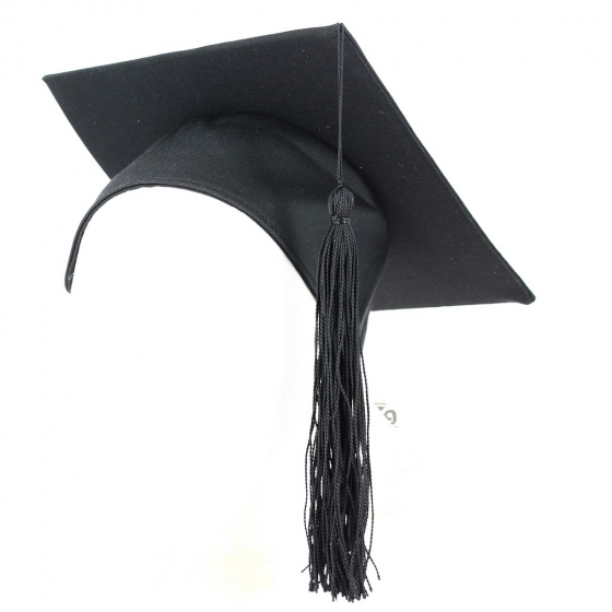 Black Wool Graduation Cap - Traclet