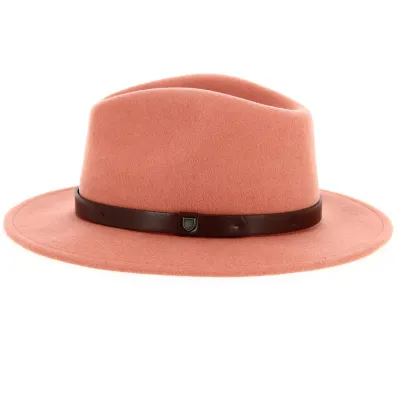 Chapeau Fedora Messer Feutre Laine Abricot - Brixton Reference : 12895 | Chapellerie Traclet