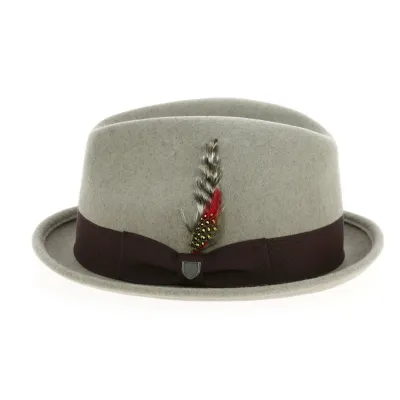 Chapeau Trilby Gain Feutre Laine Naturel Chiné - Brixton Reference : 12889 | Chapellerie Traclet