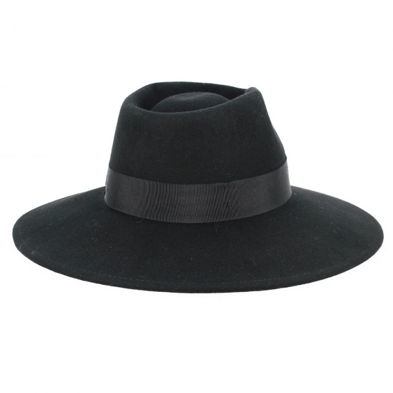 Black Wool Felt Fedora Hat Joanna - Brixton