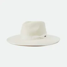 Chapeau Fedora Jo Rancher Feutre Laine Blanc - Brixton