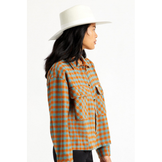 Jo Rancher Wool Felt Fedora Hat White - Brixton