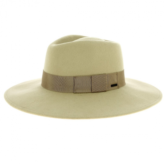 Light Khaki Wool Felt Fedora Hat Joanna - Brixton