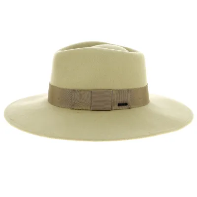 Light Khaki Wool Felt Fedora Hat Joanna - Brixton Reference: 12901 | Traclet Hatters