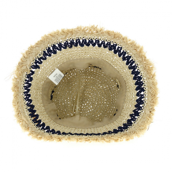 Natural & Navy Women's Straw Hat - Traclet