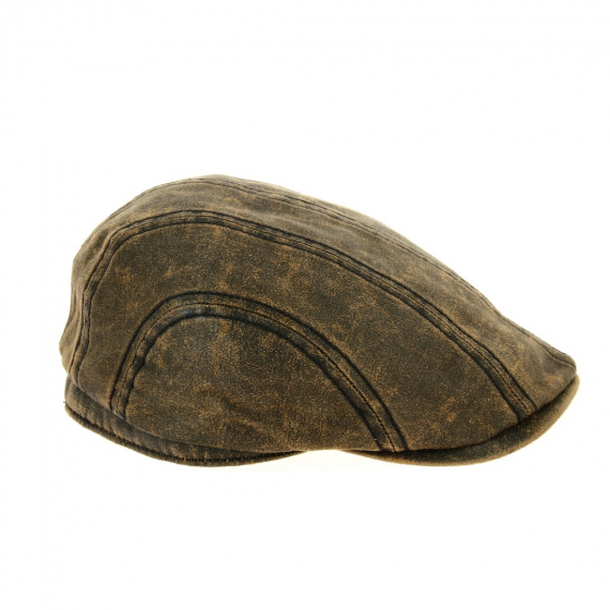 Aged Brown Cotton Duck Bill Cap - Traclet