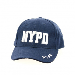 Casquette Baseball NYPD Marine & Blanc - Traclet