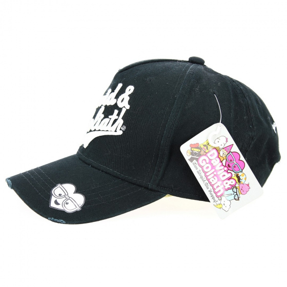 David and Goliath Cotton Black Baseball Cap - Traclet