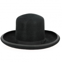 Black Fur Felt Brasaurilla Folklore Hat - Traclet