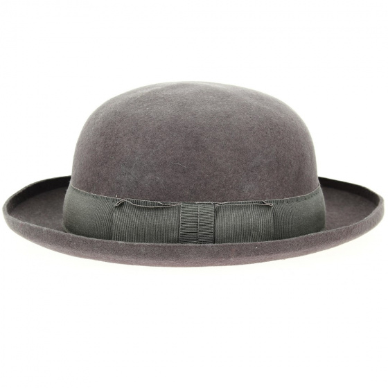 Brown Wool Felt Foldable Bowler Hat - Traclet