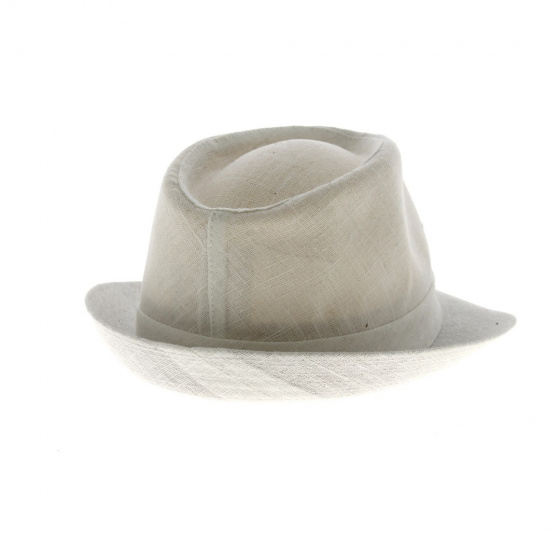 White Linen Trilby Hat - Traclet