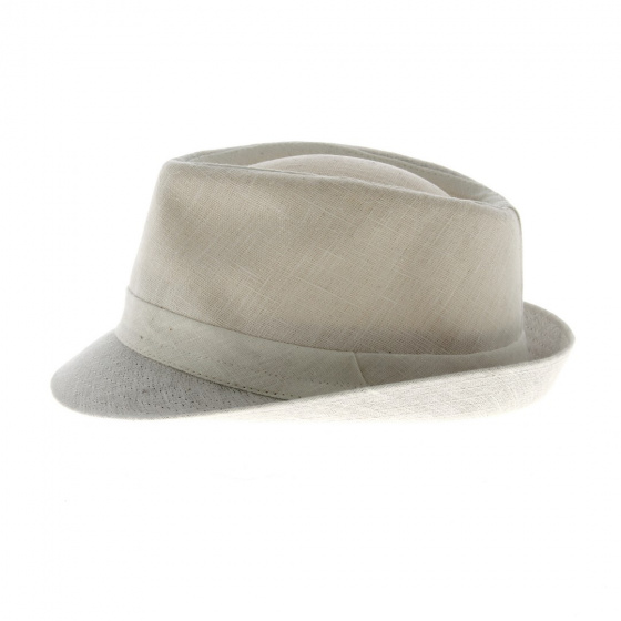 White Linen Trilby Hat - Traclet