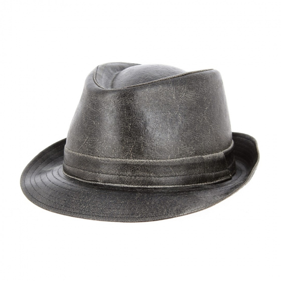 Chapeau Trilby Imitation Cuir Vieilli - Traclet Chapeau Trilby Imitation Cuir Vieilli - Traclet