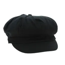 Casquette gavroche noir en coton Reference : 12991 | Chapellerie Traclet