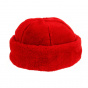 Red Acrylic Frimas Beanie Hat with Ear Flaps - Traclet